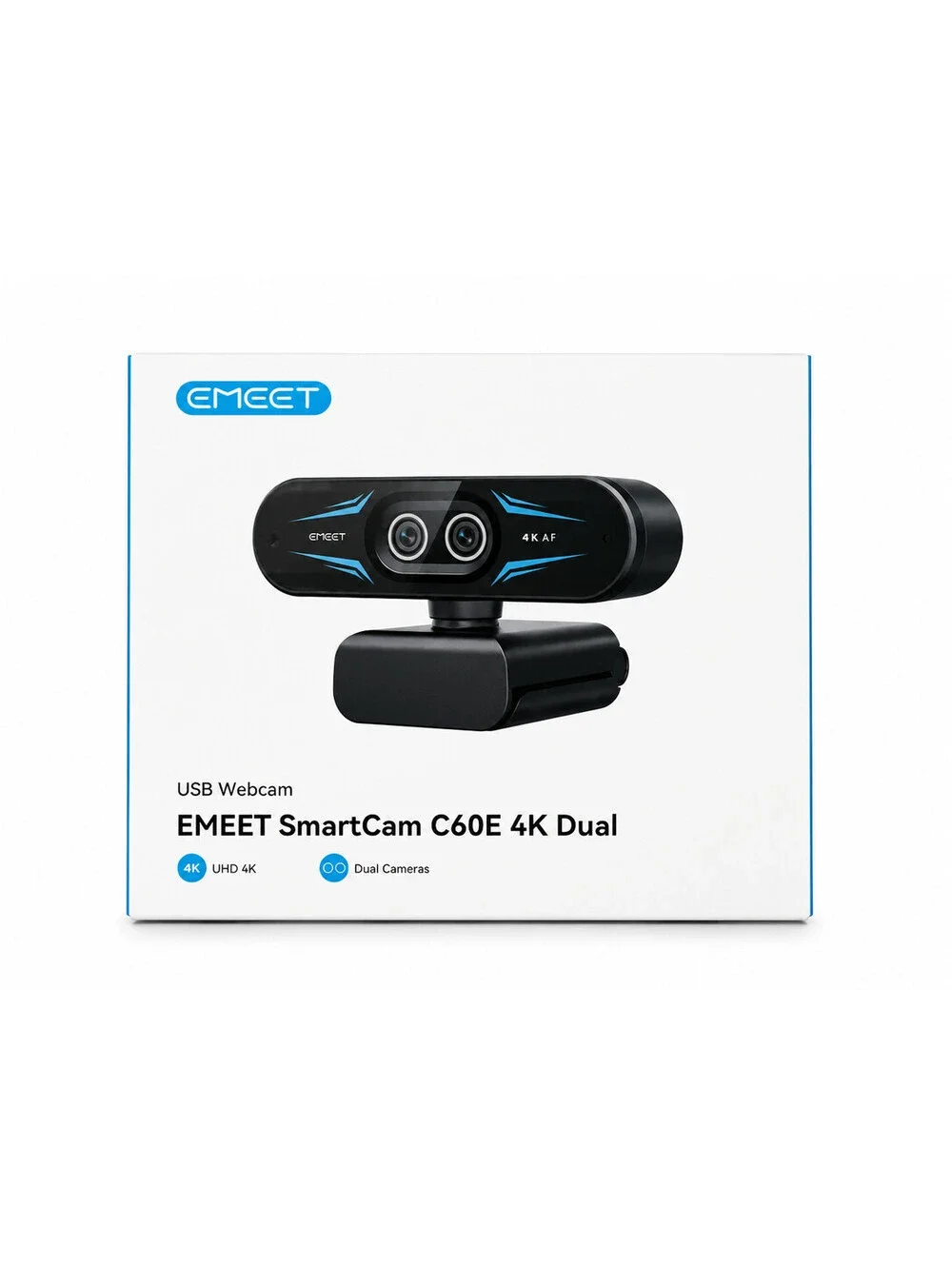 EMEET C60E Dual-Camera 4K Webcam for Streaming, Wide-Angle and Telephoto Cameras